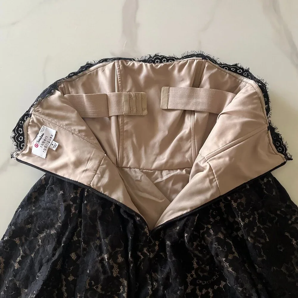 Robert Rodriguez for Neiman Marcus Target Black Lace Strapless Cocktail Dress - Picture 8 of 11